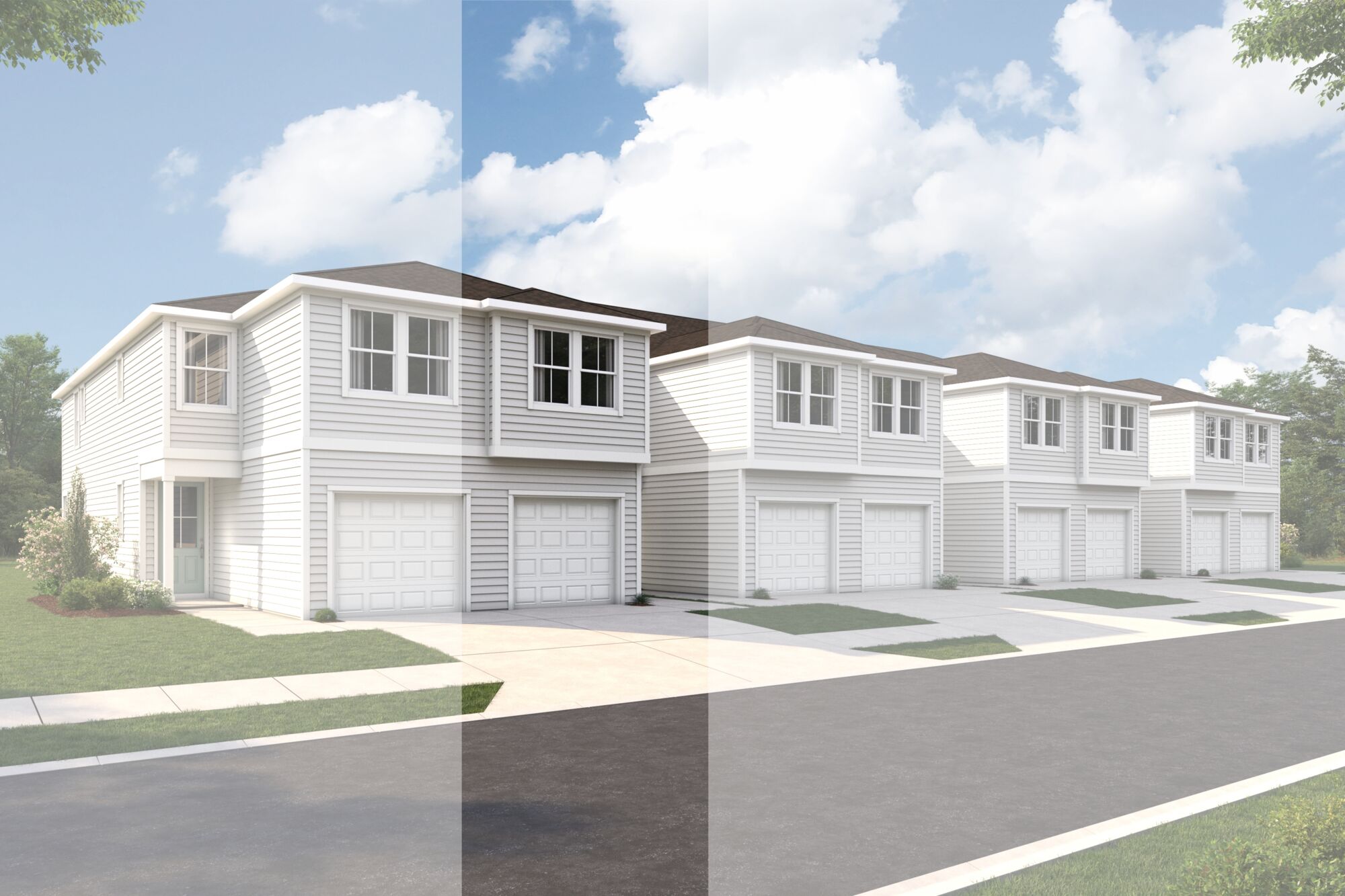  Town Homes with garage and window