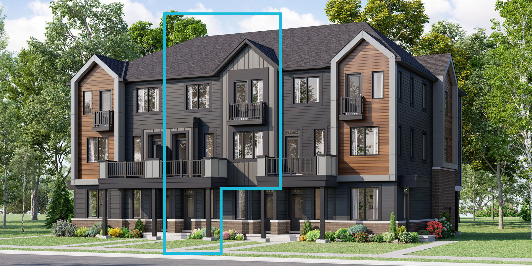  Town Homes with window and door