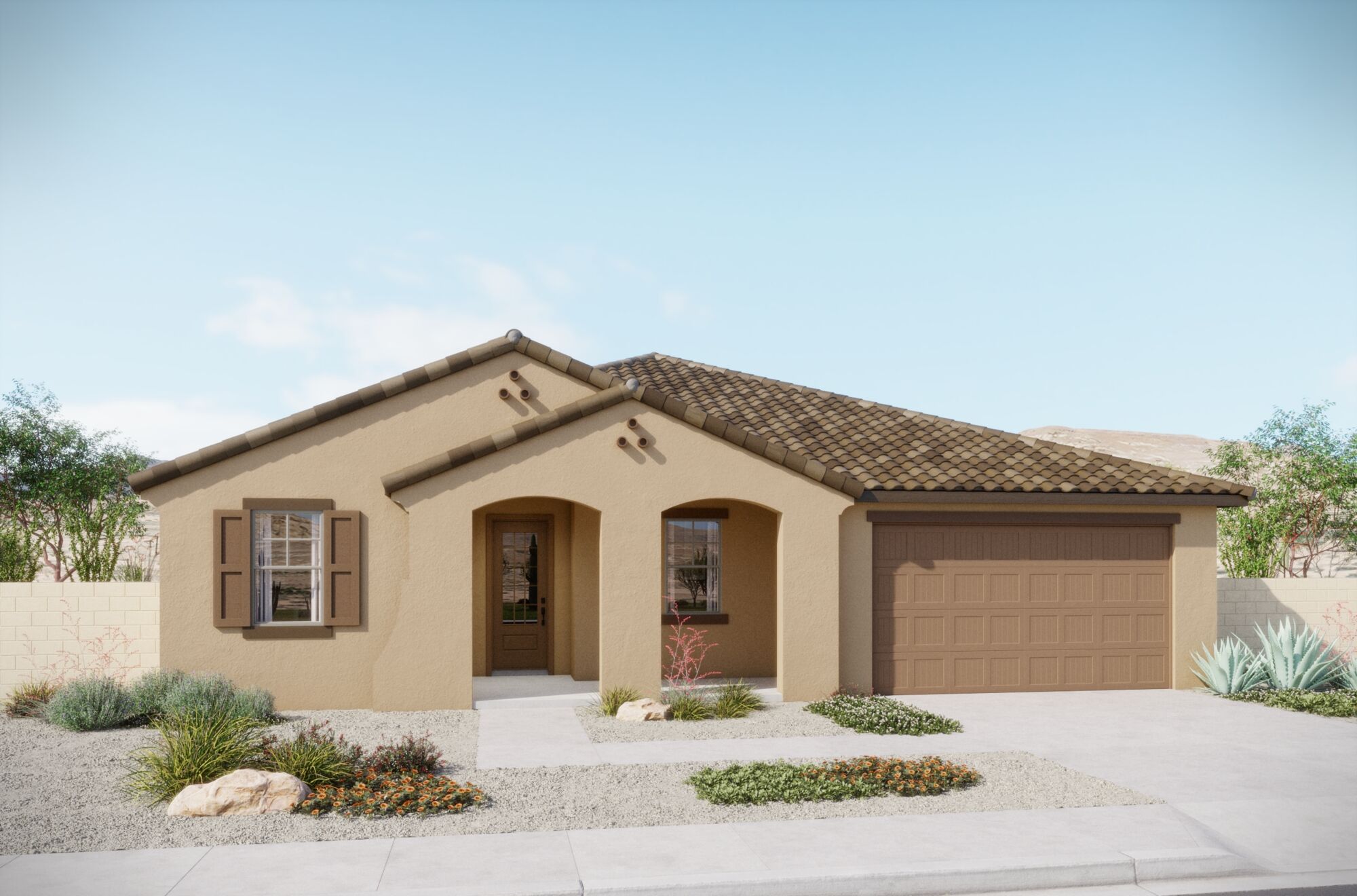  Elevation Front with garage, window and door