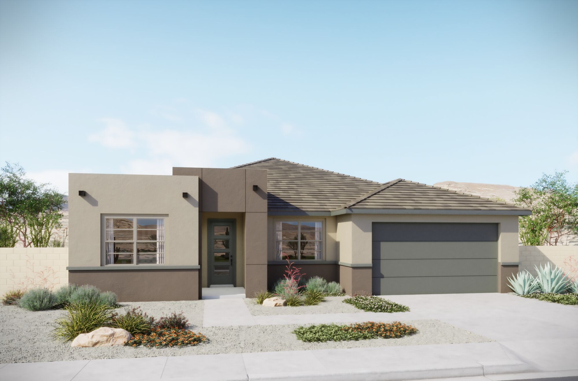  Elevation Front with garage, window and door
