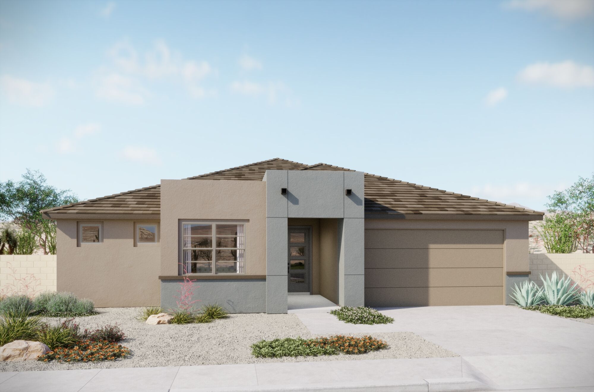  Elevation Front with garage, window and door