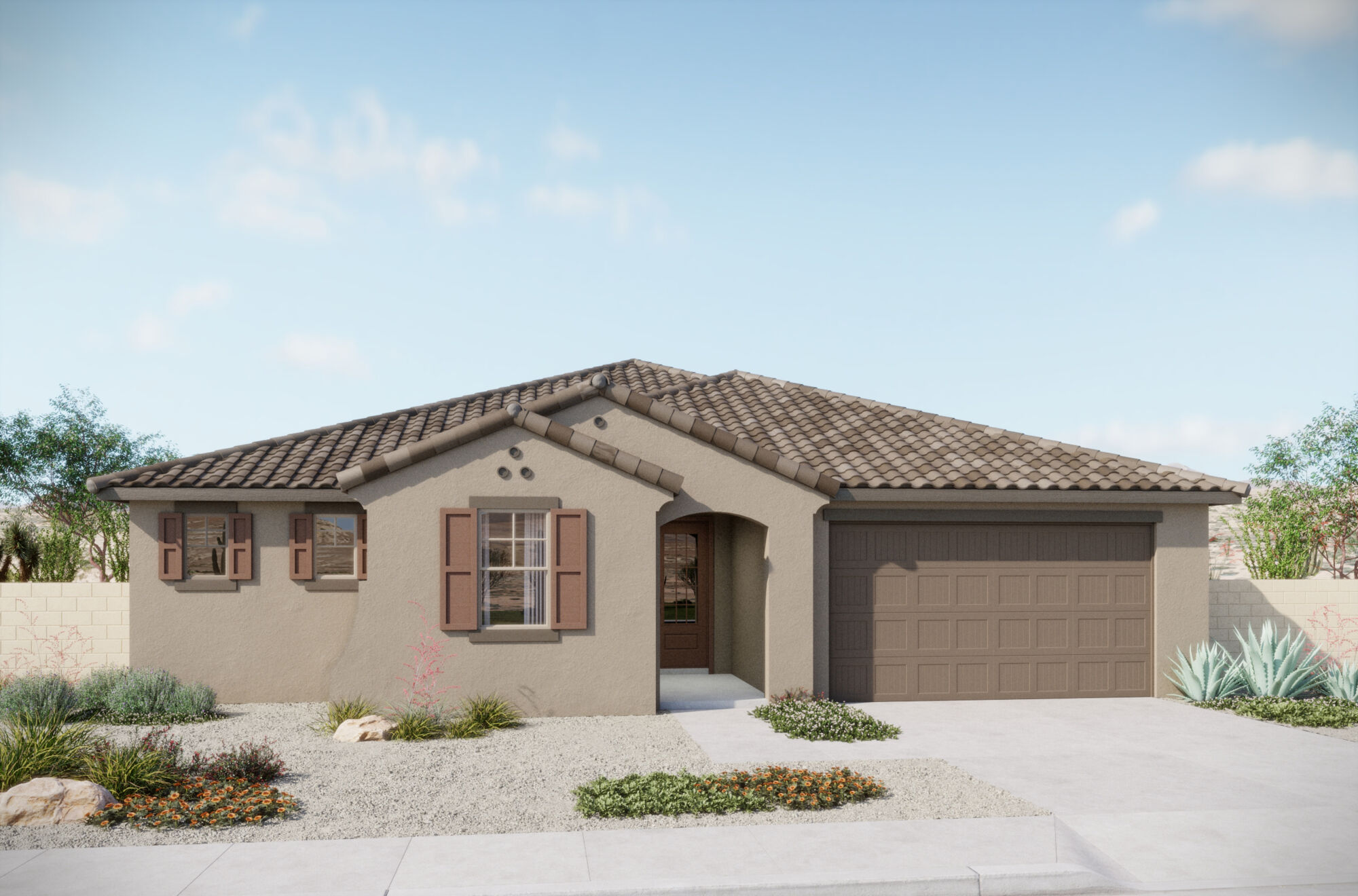  Elevation Front with garage, window and door