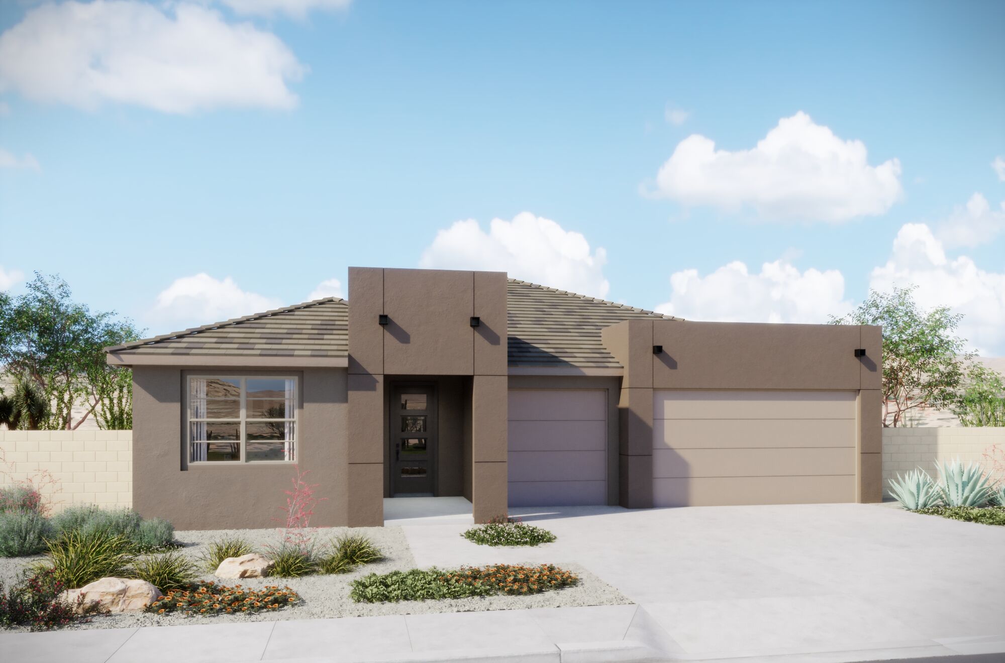  Elevation Front with garage, window and door