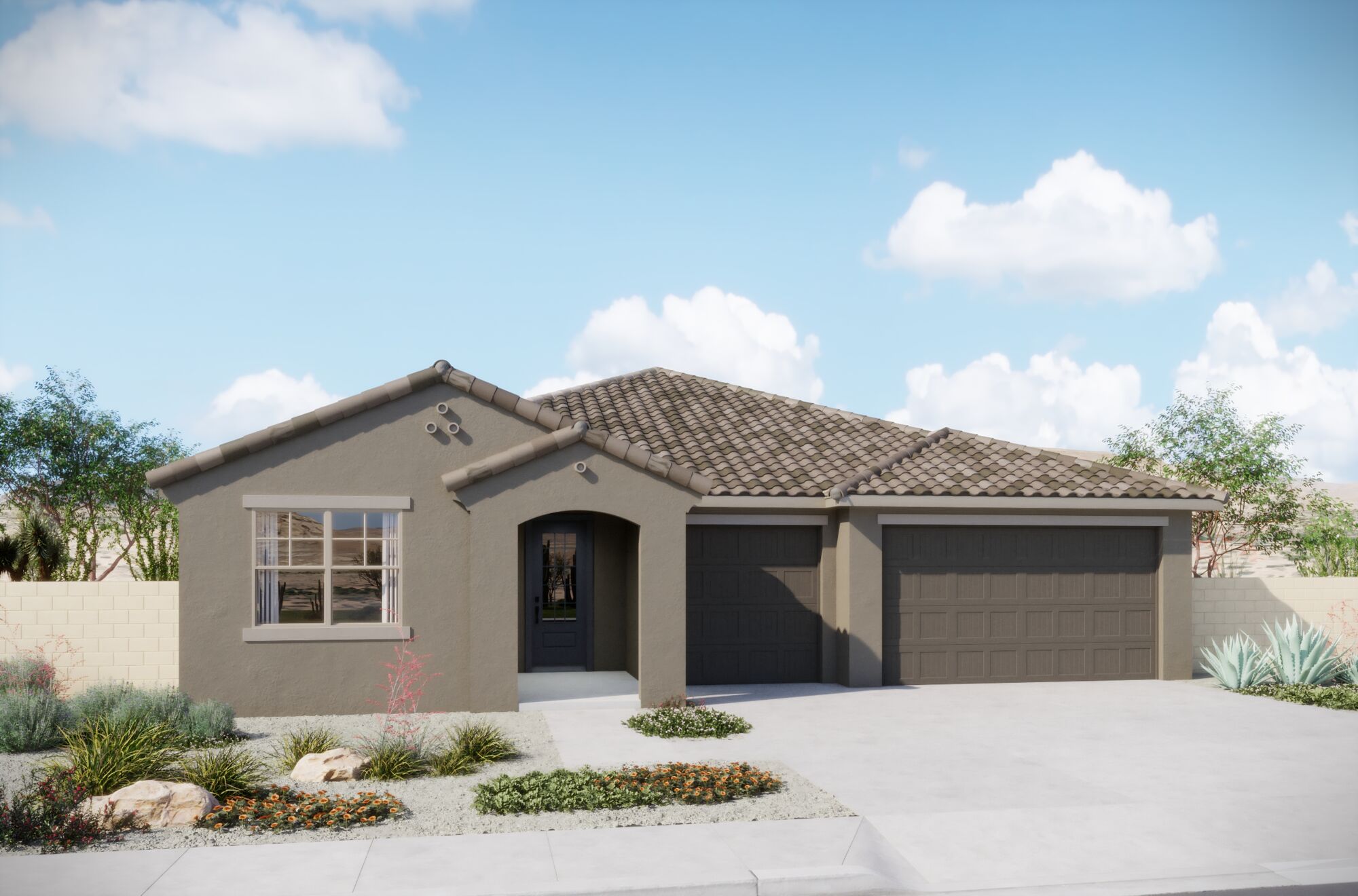  Elevation Front with garage, window and door