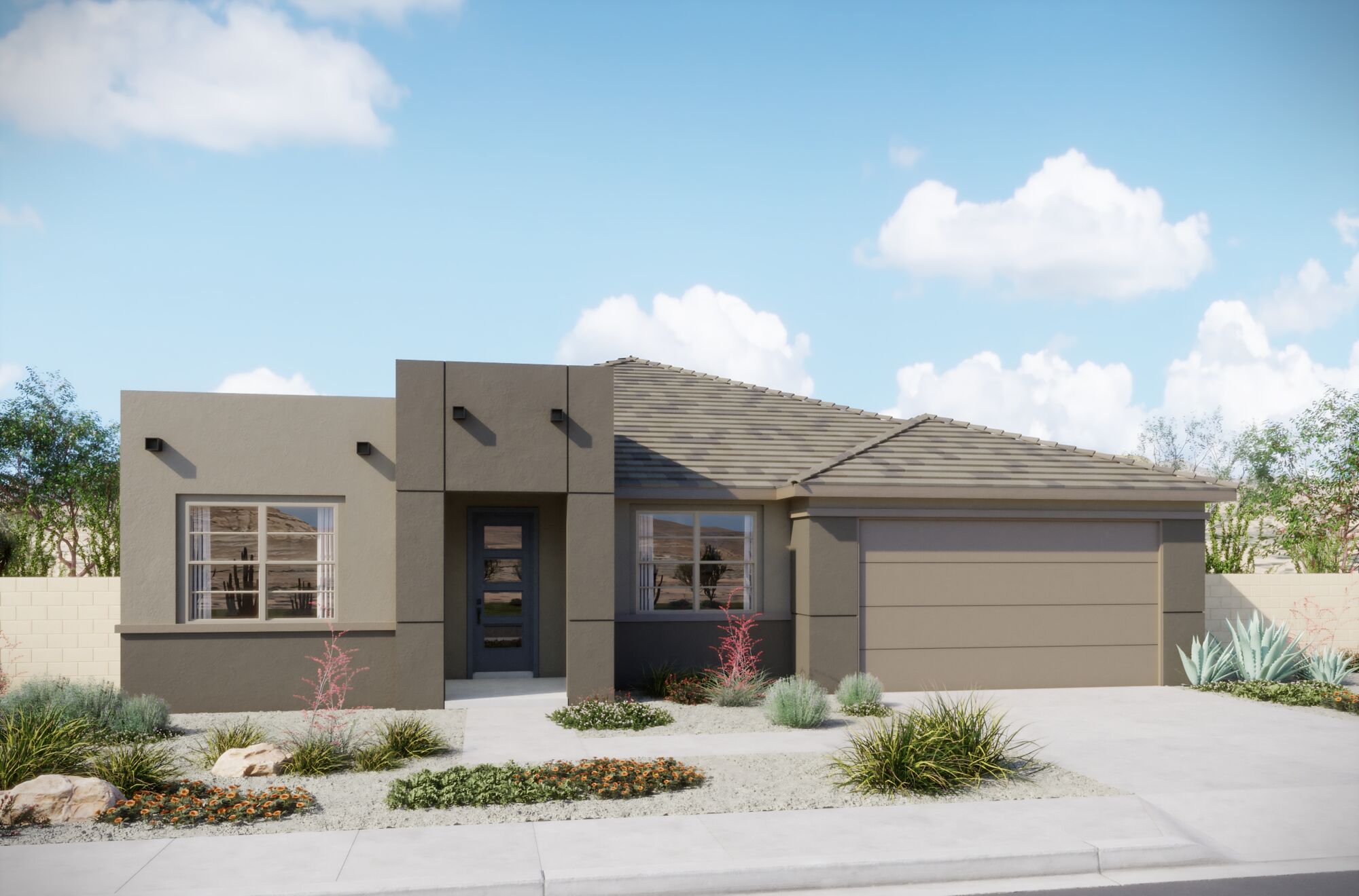  Elevation Front with garage, window and door