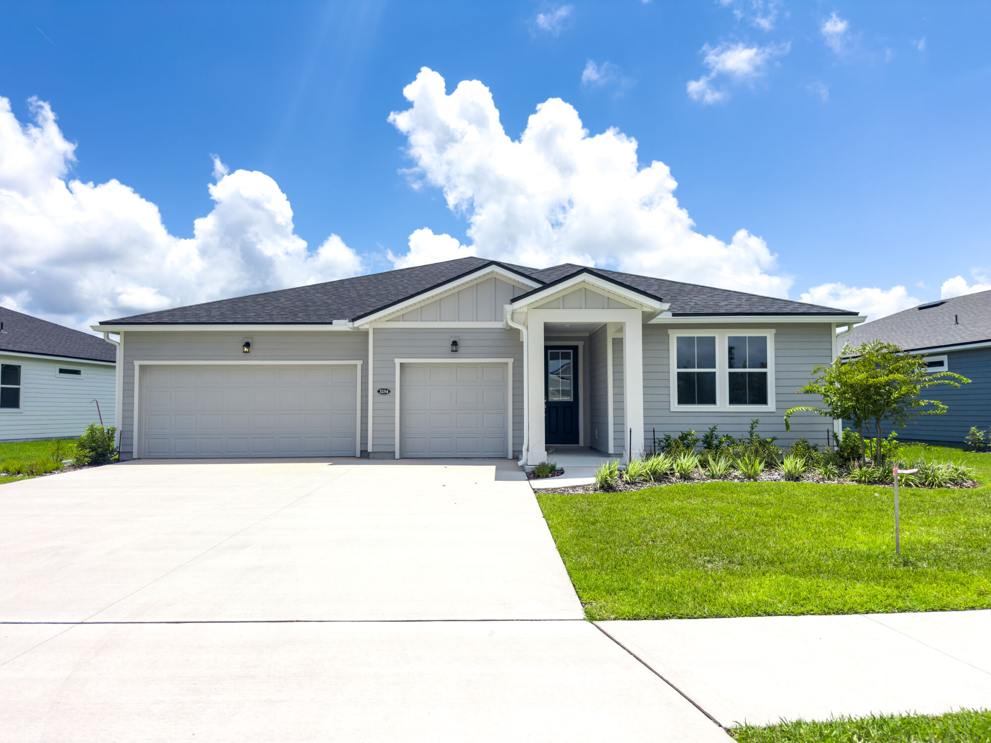 Elevation Front with garage, window and door