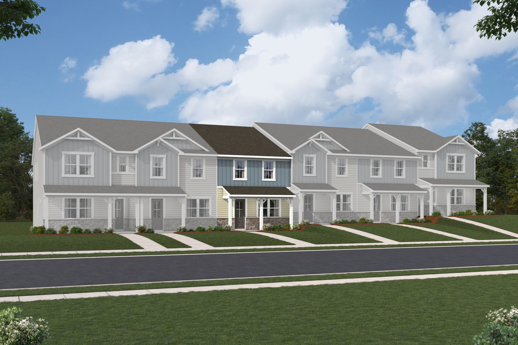  Town Homes with window and door