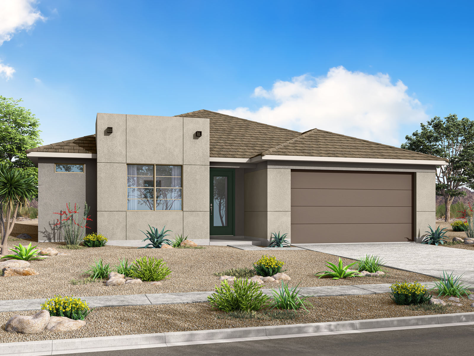  Elevation Front with garage, window and door