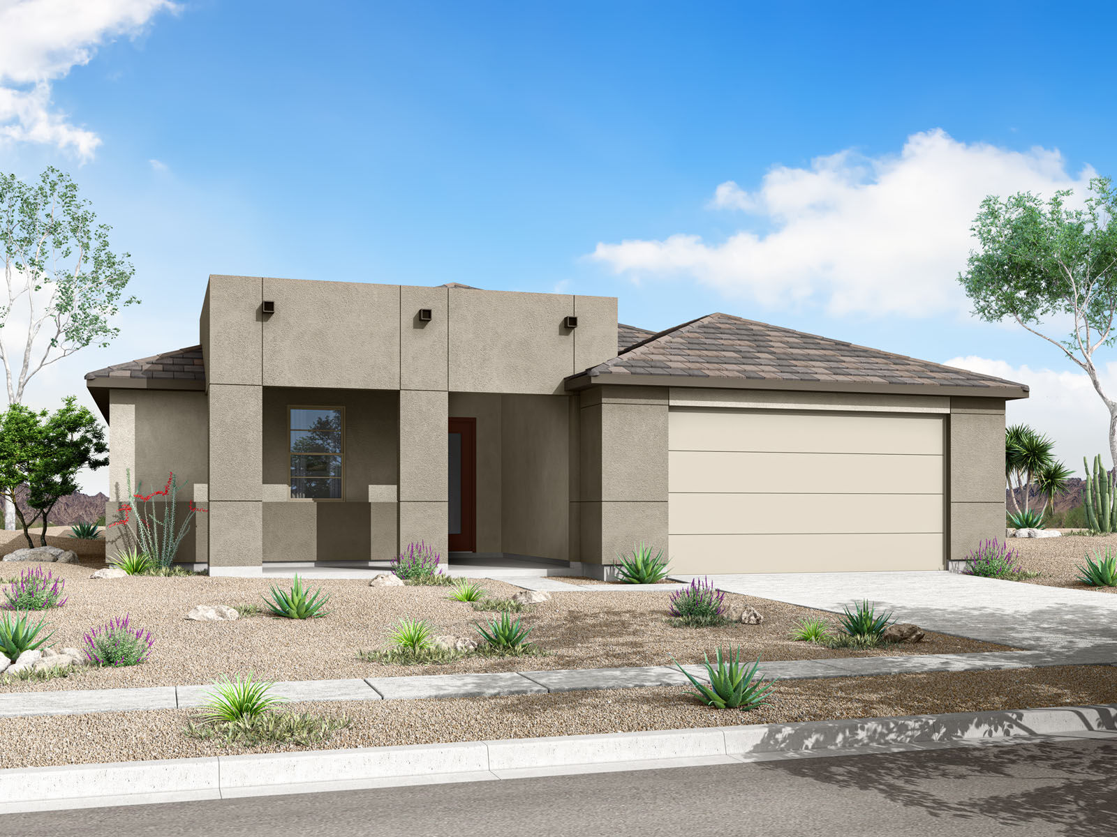  Elevation Front with garage, window and door