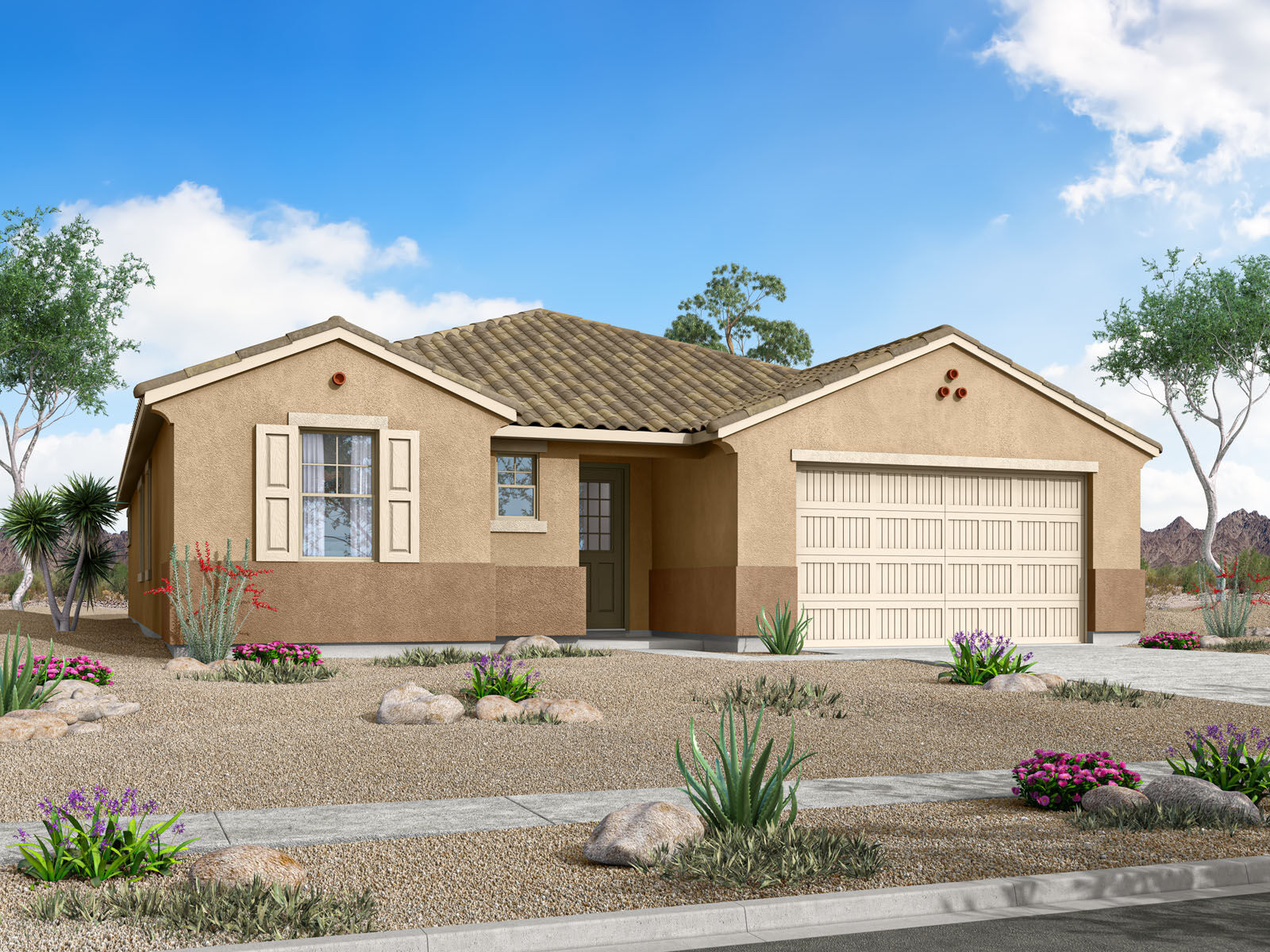 Elevation Front with garage, window and door