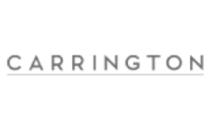 Marketing logo with white background and simple, modern text reading "Carrington"