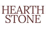 Hearthstone logo with dark red text against white background