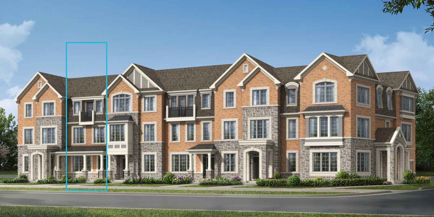 TownHomes with door, window, exterior stone