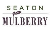 Seaton Mulberry logo: Text with a leaf extending from the letter U.