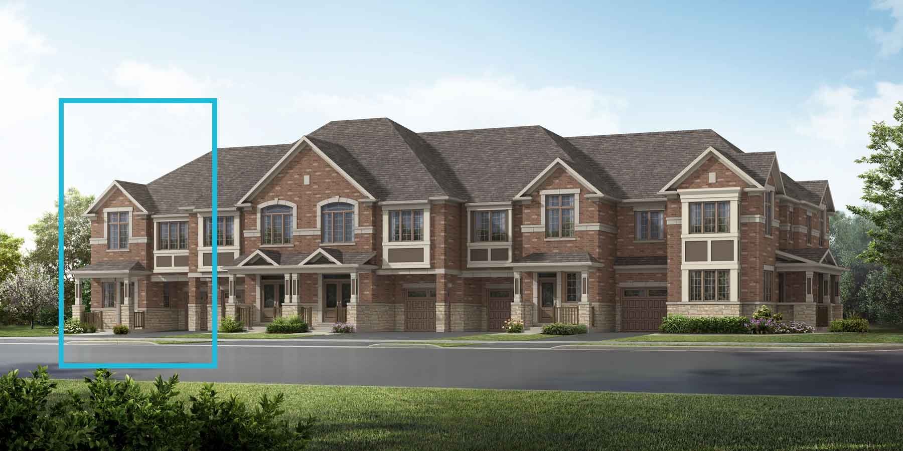 A Traditional style townhome with a single car garage.