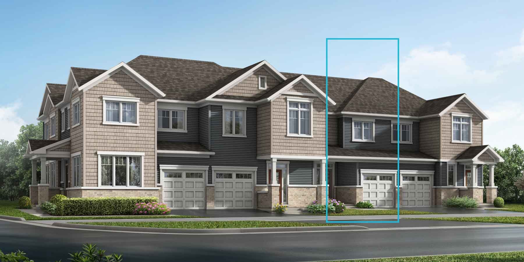 A Craftsman style attached home with a single car garage.