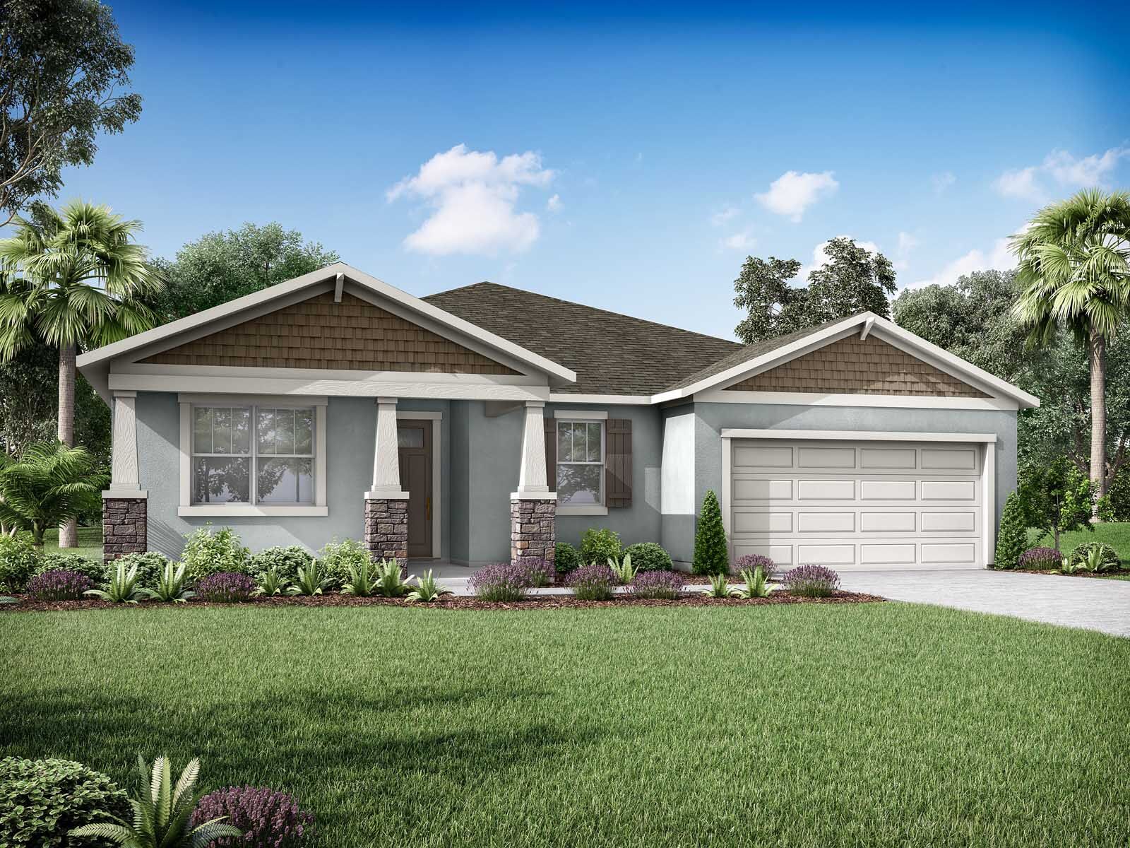 Elevation Front with door, window, garage, exterior stucco