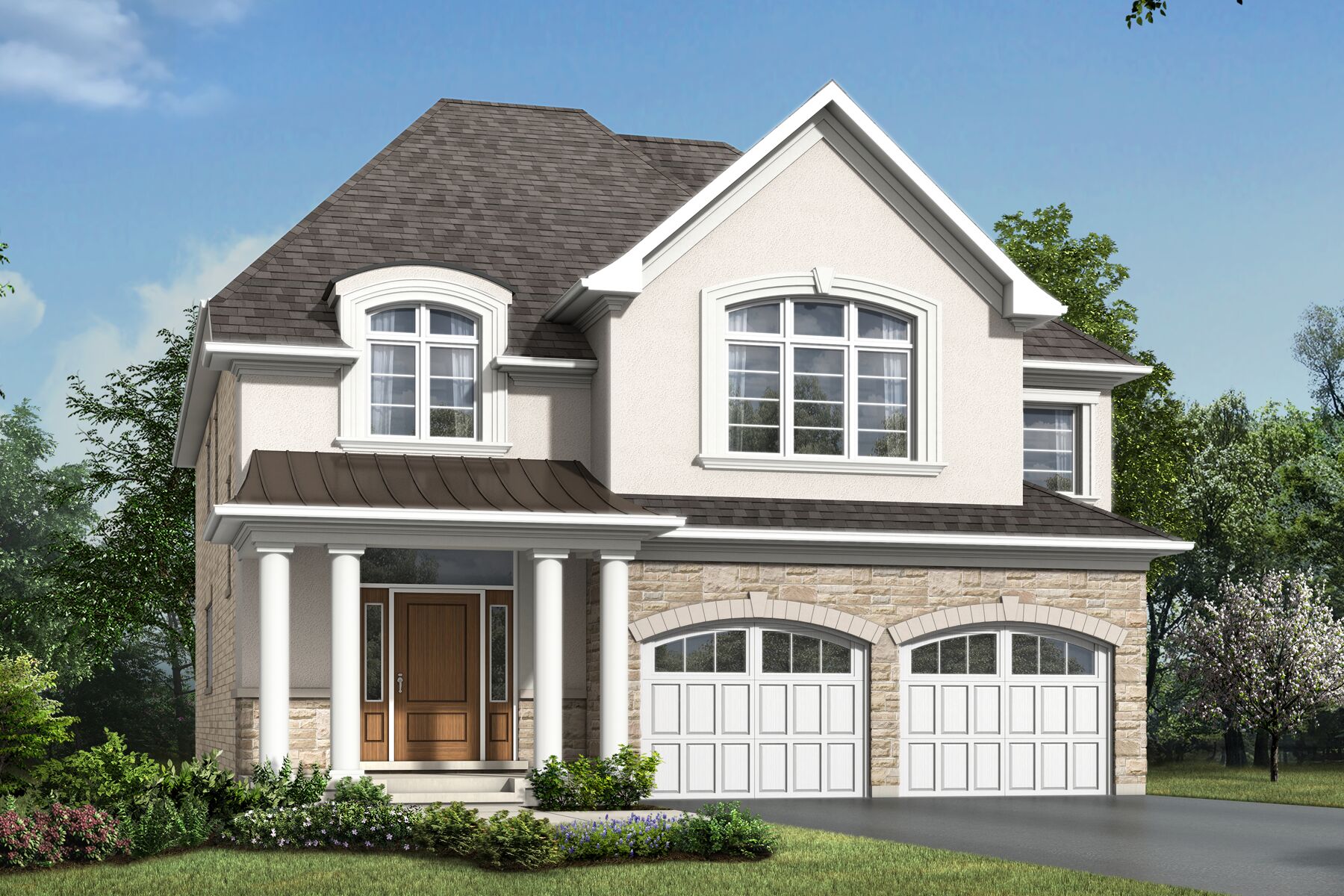  Elevation Front with window and garage