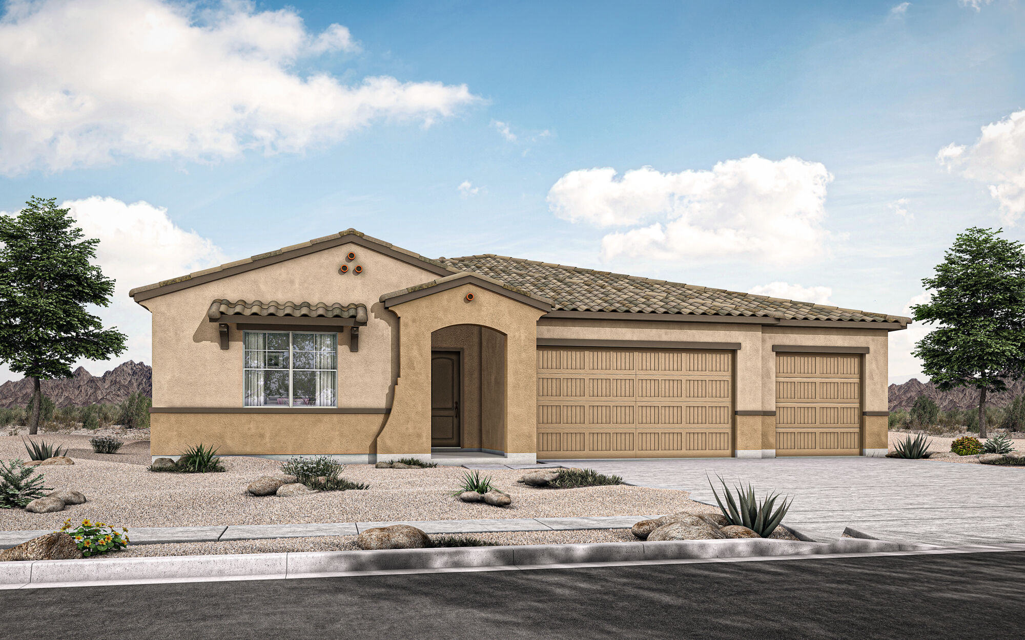  Elevation Front with garage, window and door