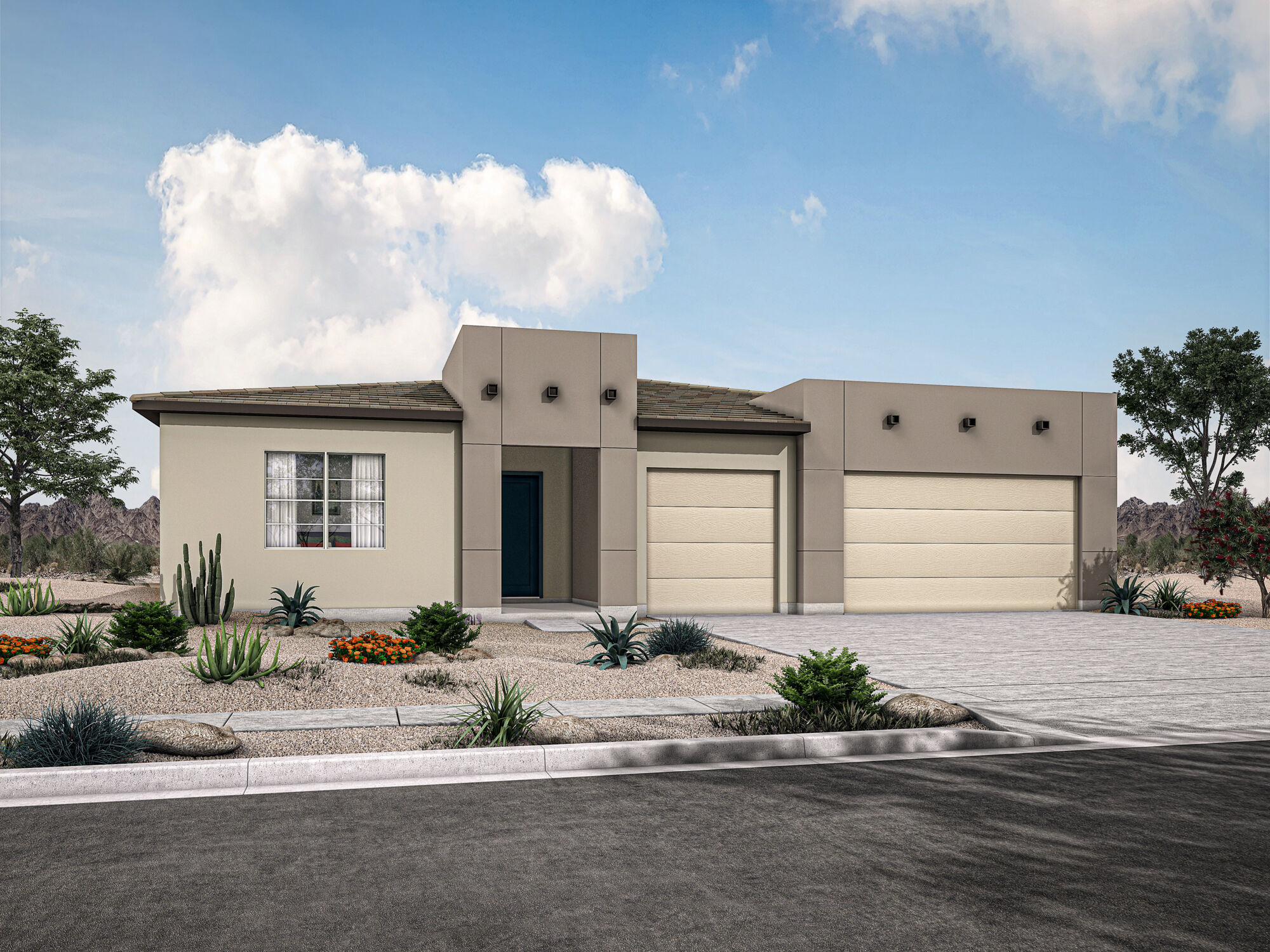  Elevation Front with window and garage