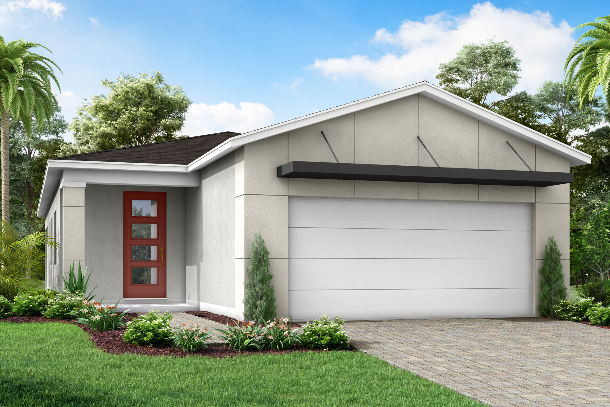  Elevation Front with garage and window
