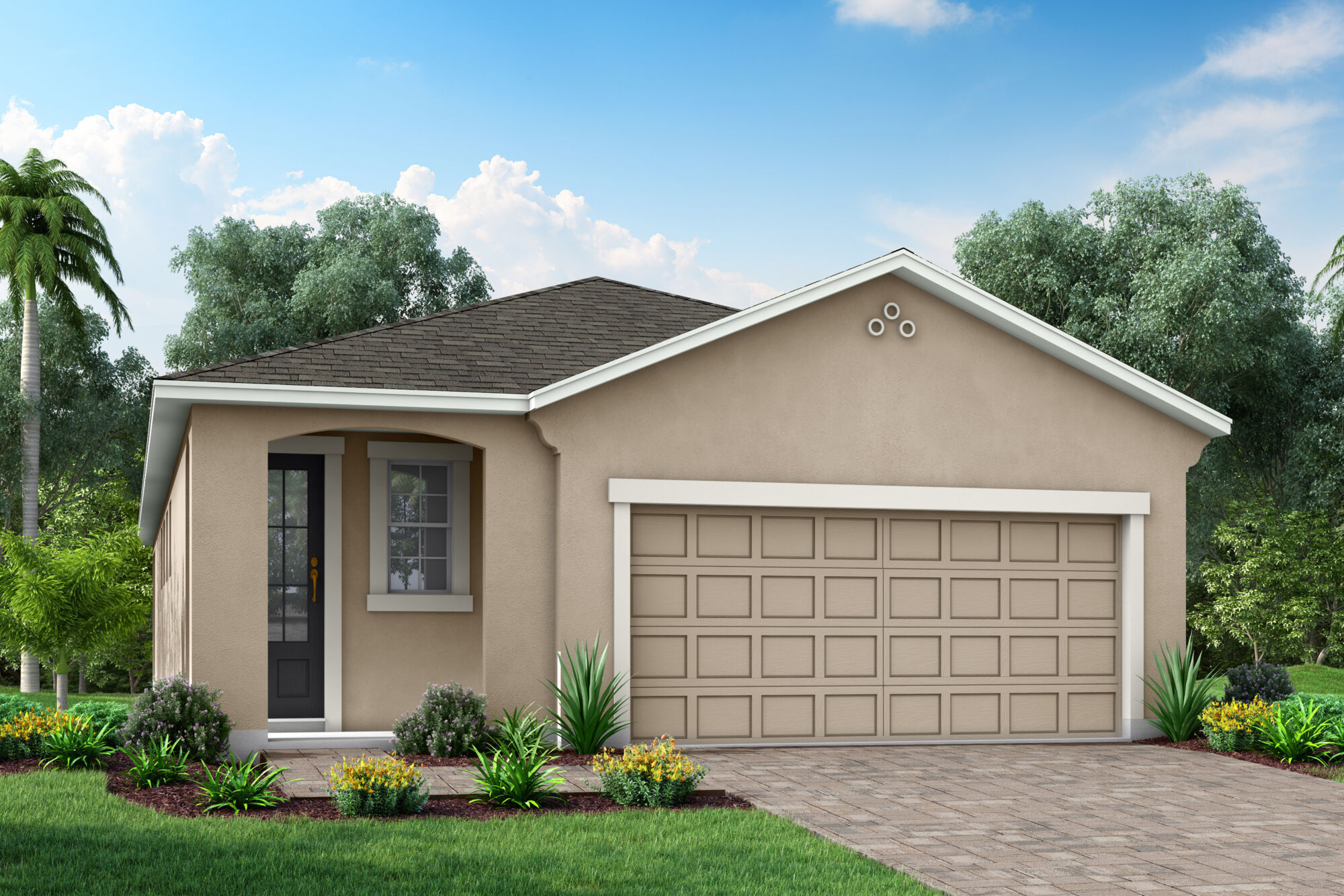  Elevation Front with garage and window