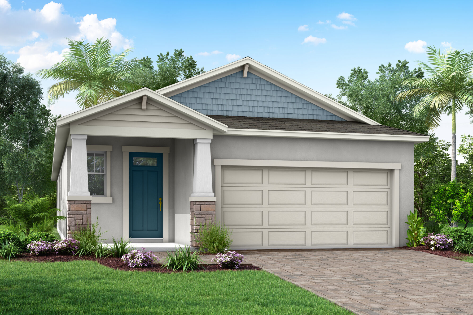  Elevation Front with garage, window and door