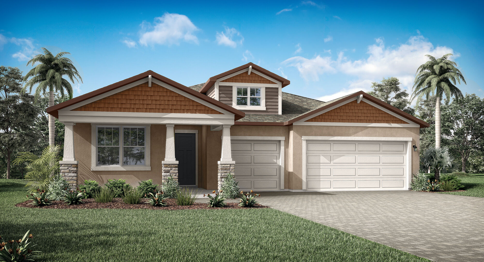  Elevation Front with garage, window and door