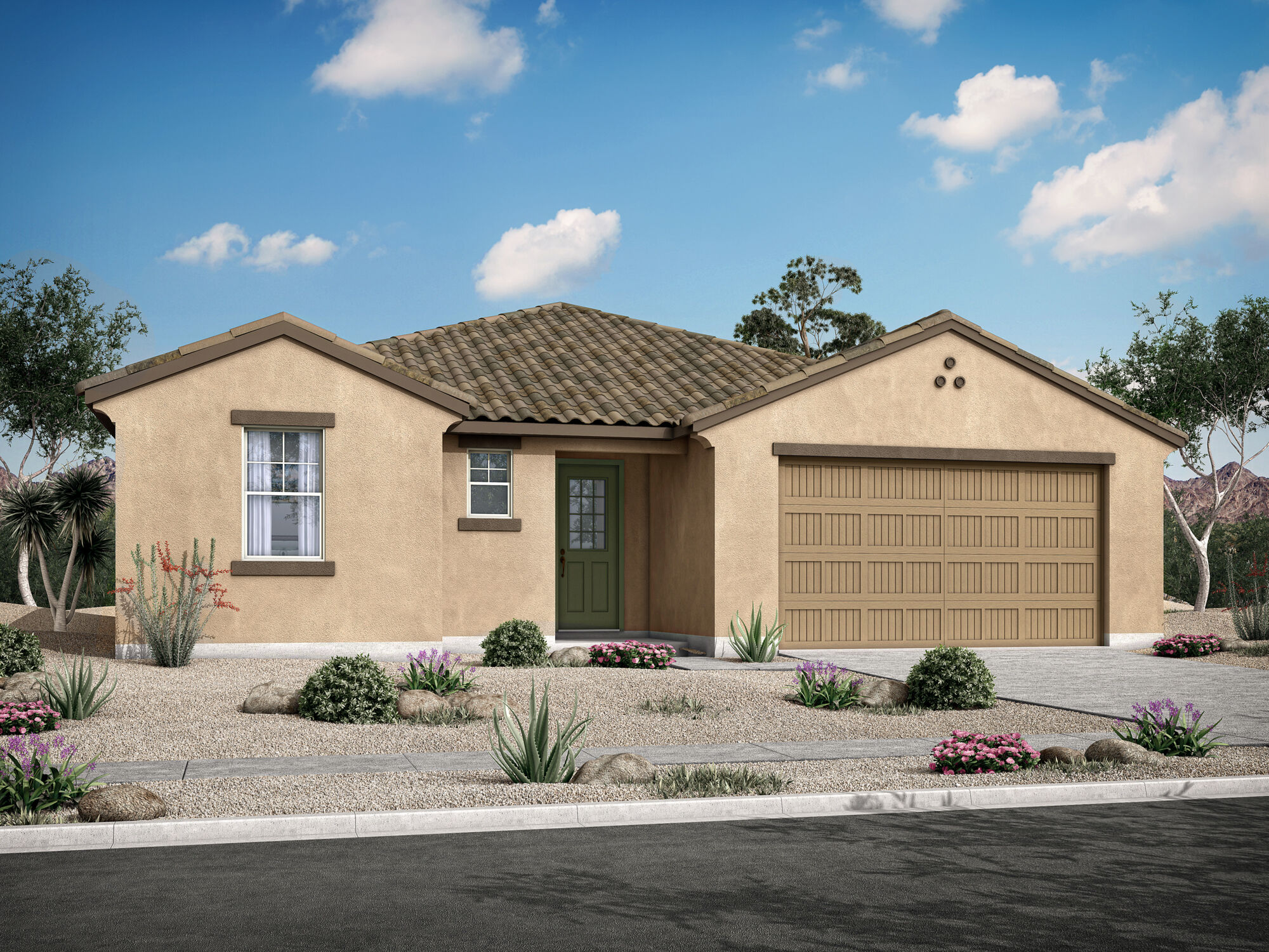  Elevation Front with garage, door and window