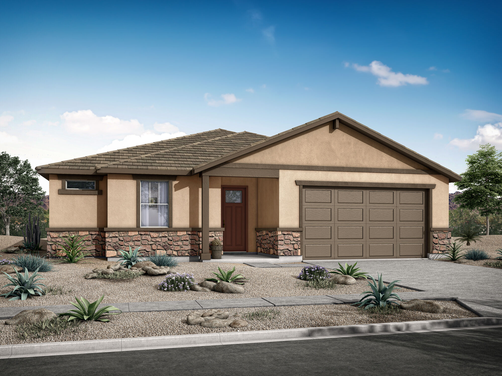  Elevation Front with door, garage and window