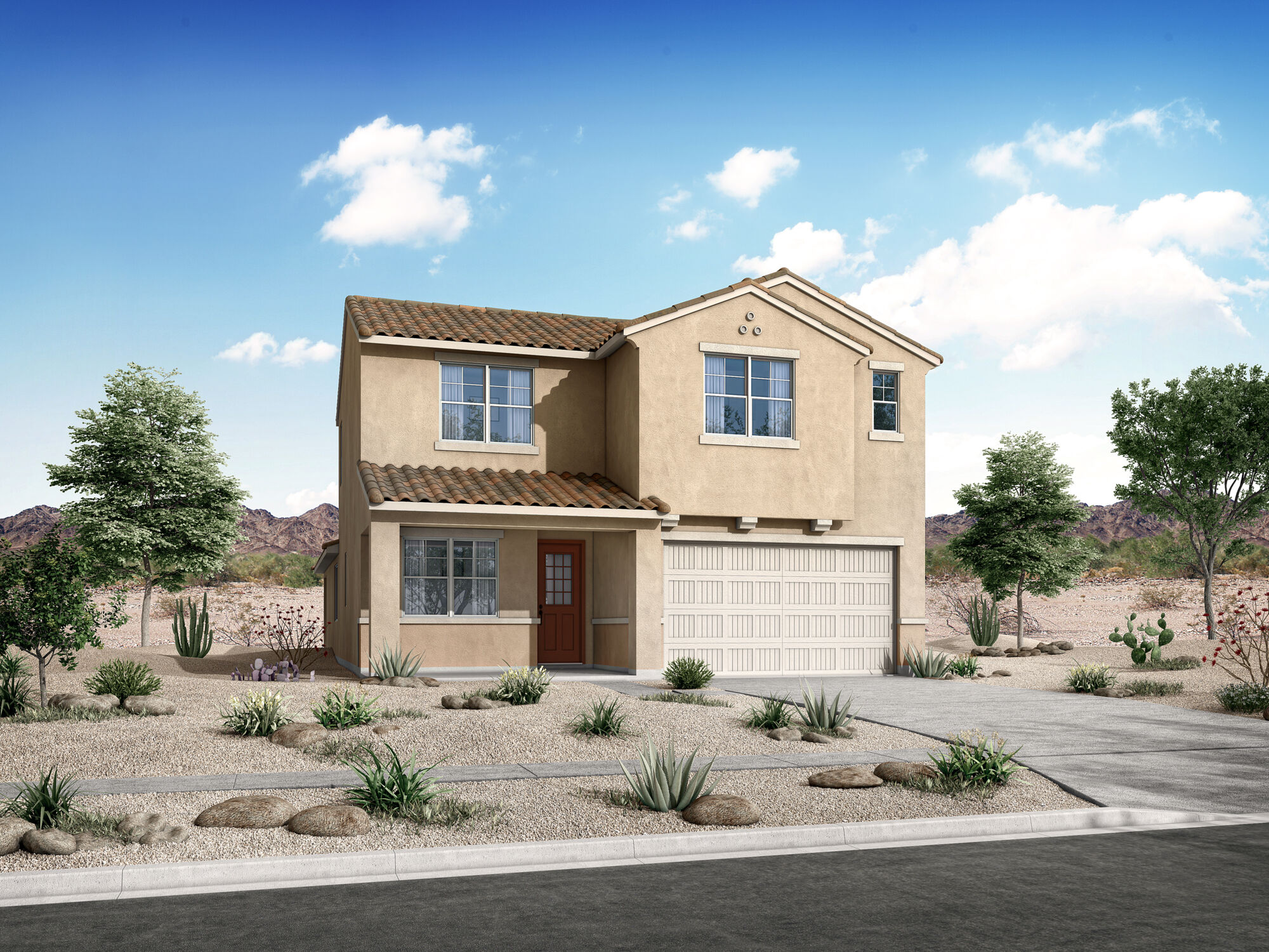  Elevation Front with garage, window and door
