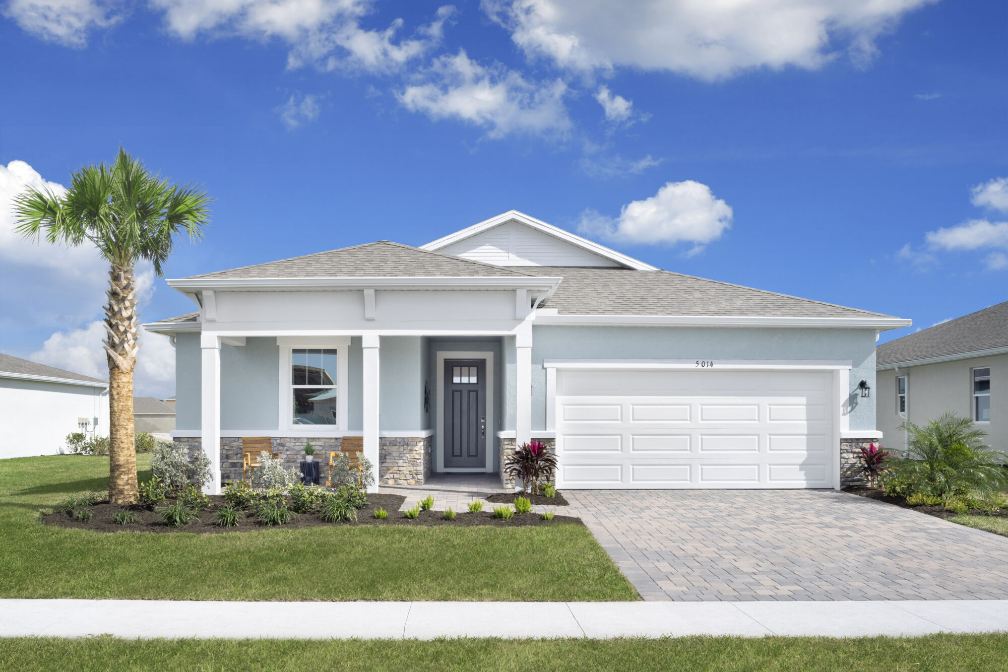  Elevation Front with garage, window and door
