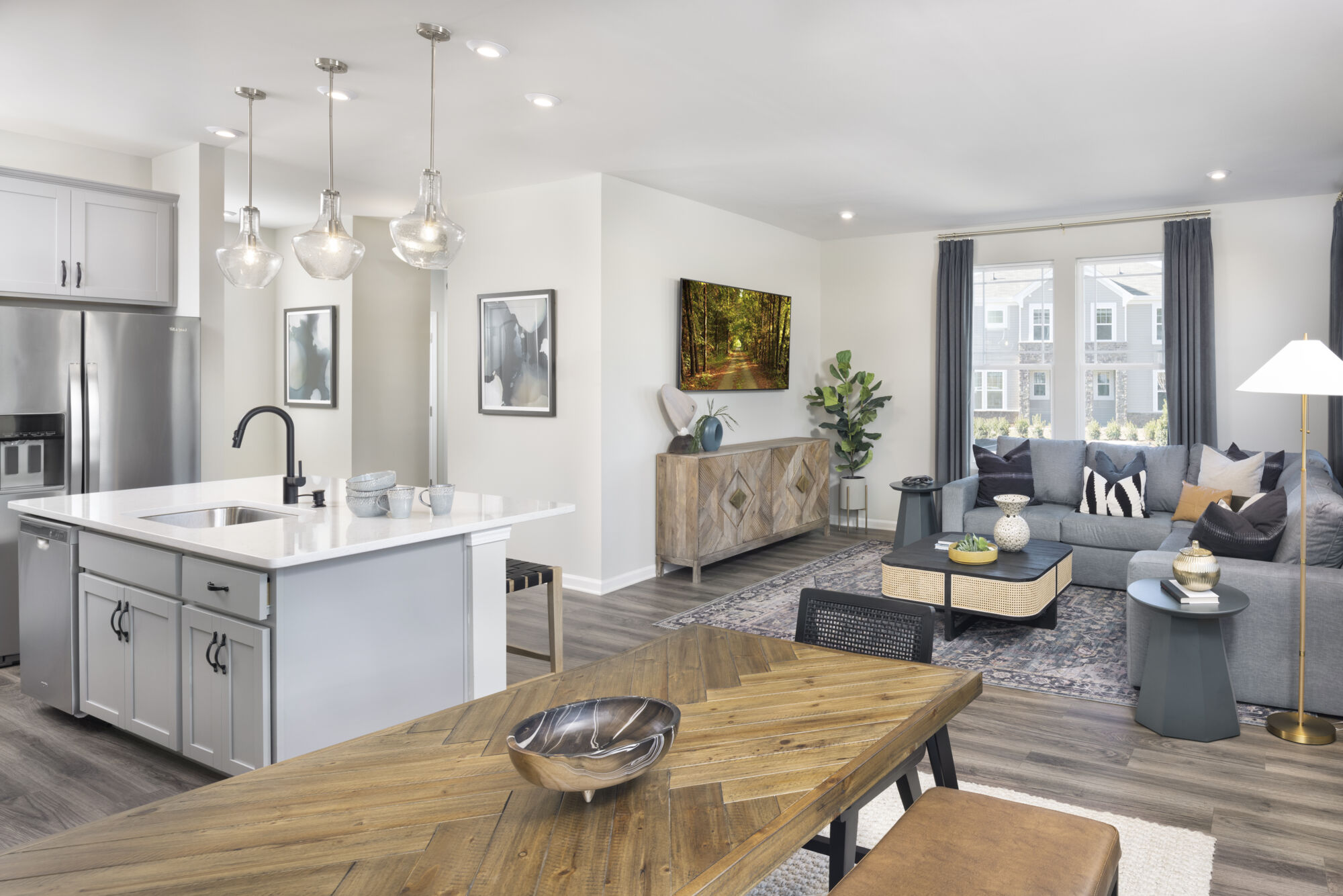 Clifton Model Gathering Room and Kitchen