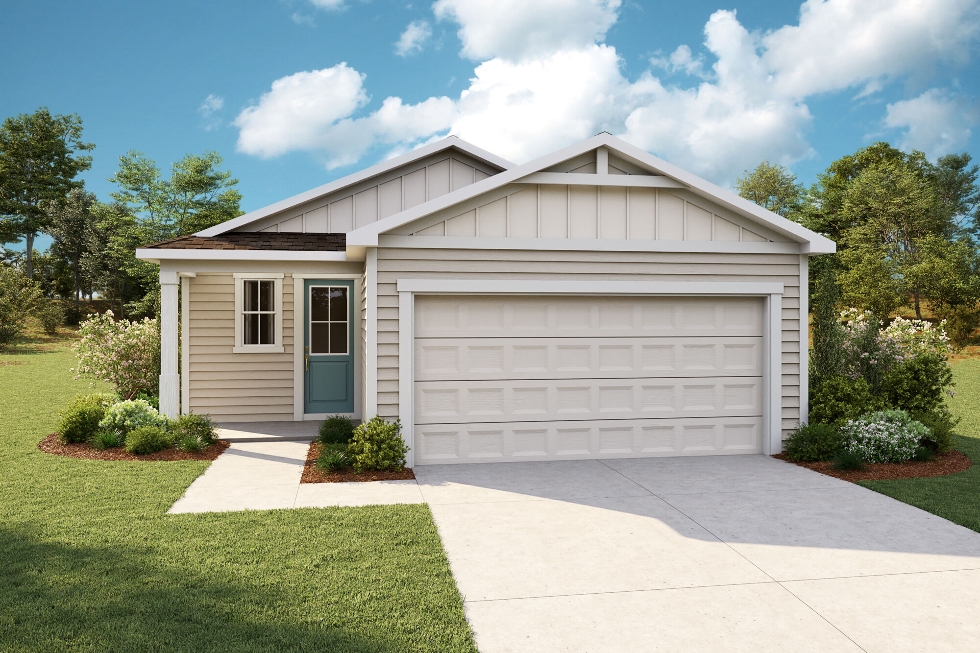  Elevation Front with garage, window and door