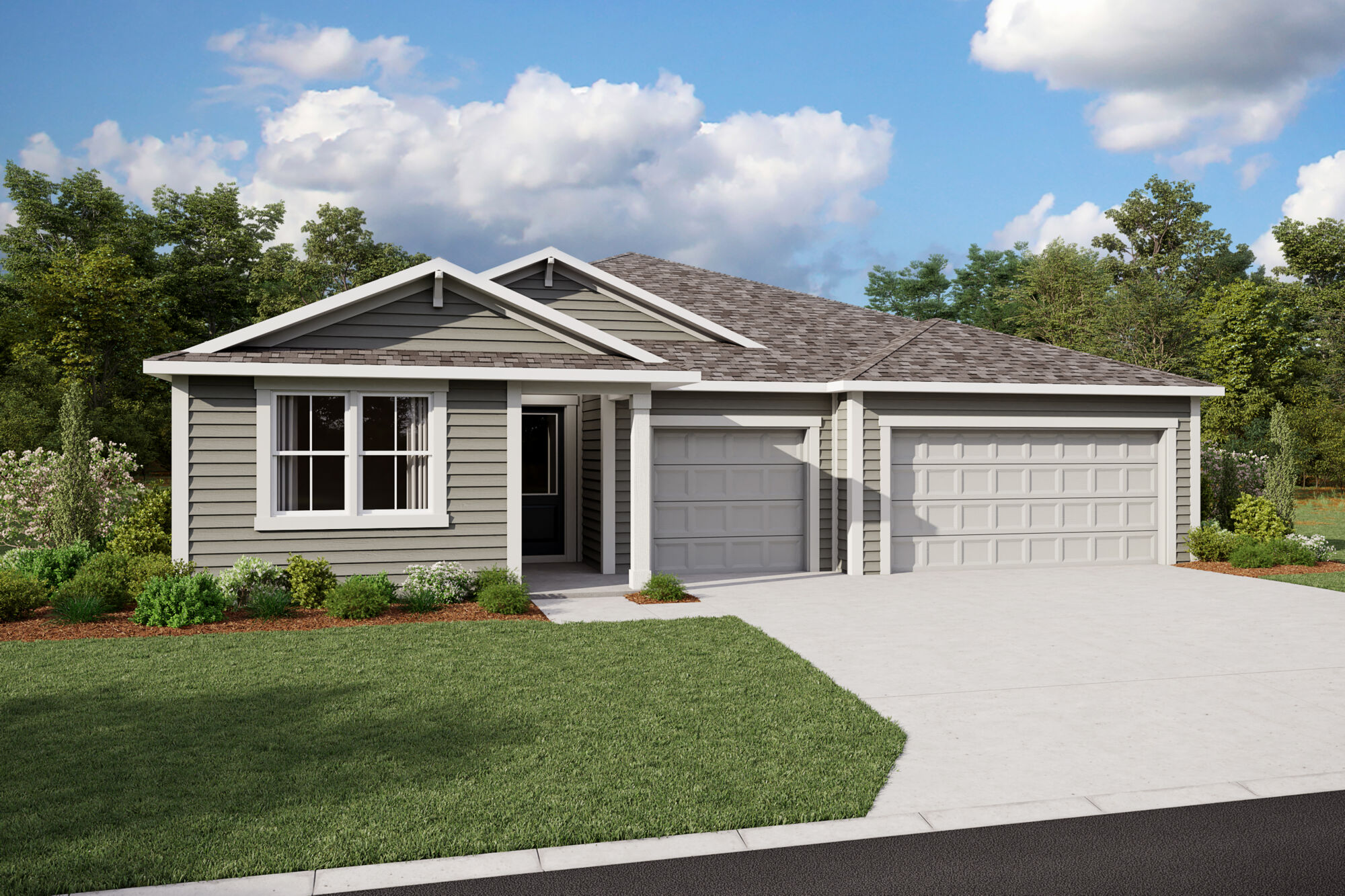  Elevation Front with garage, window and door