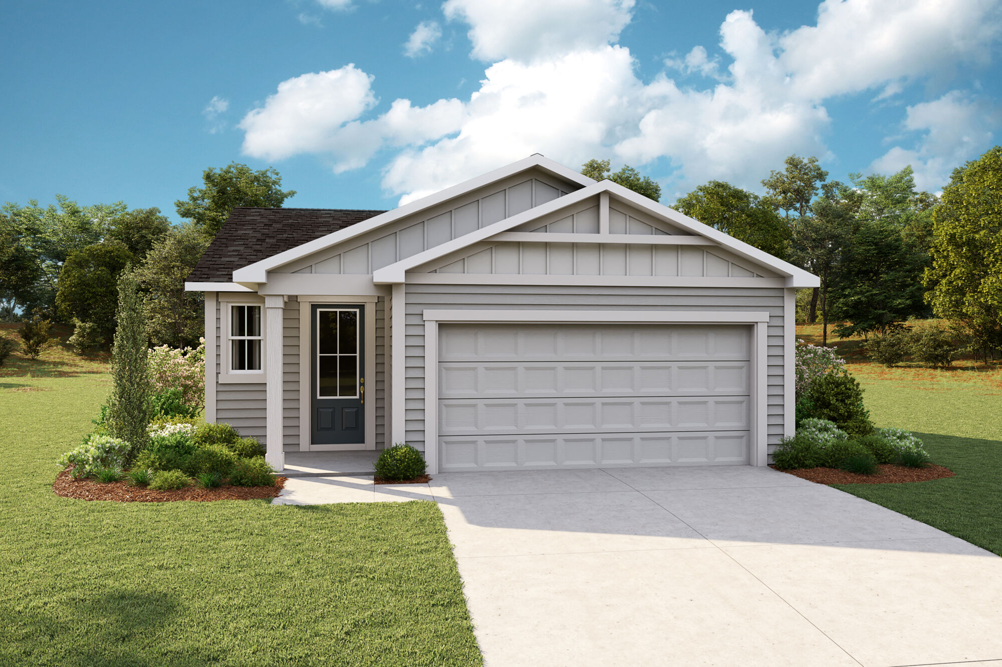  Elevation Front with garage, window and door