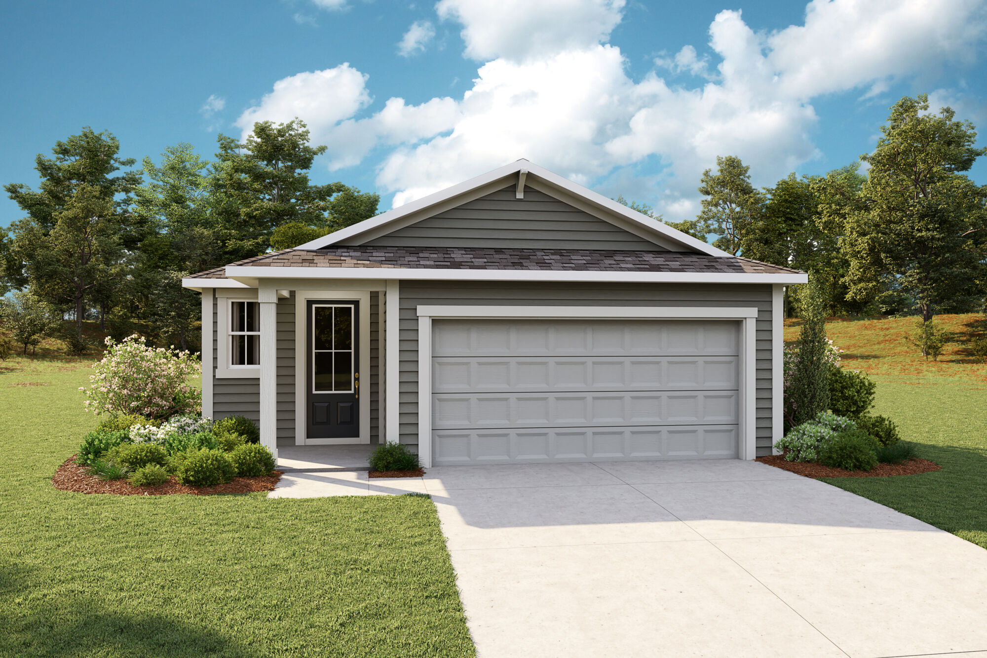  Elevation Front with garage, window and door