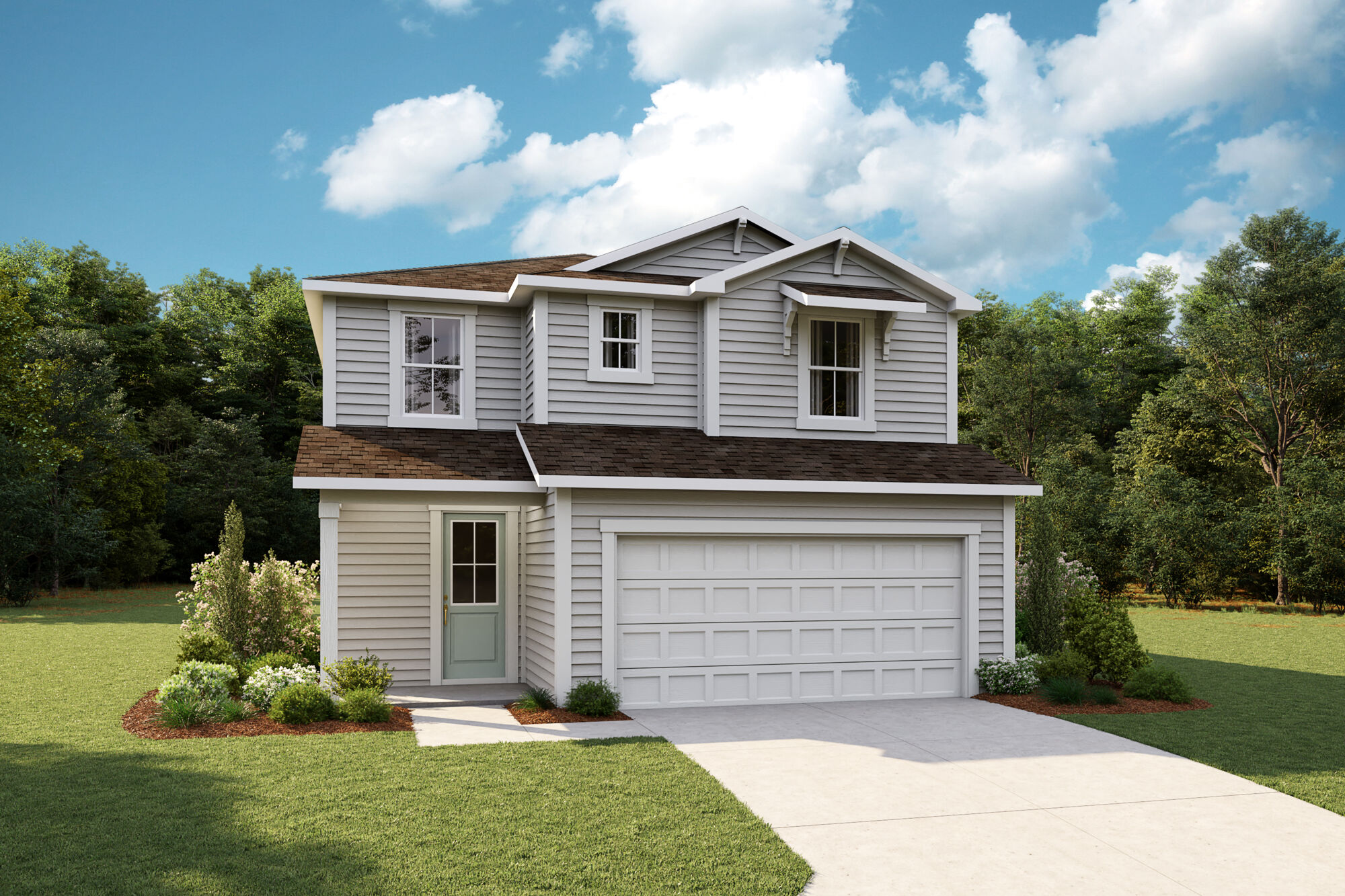  Elevation Front with garage, window and door