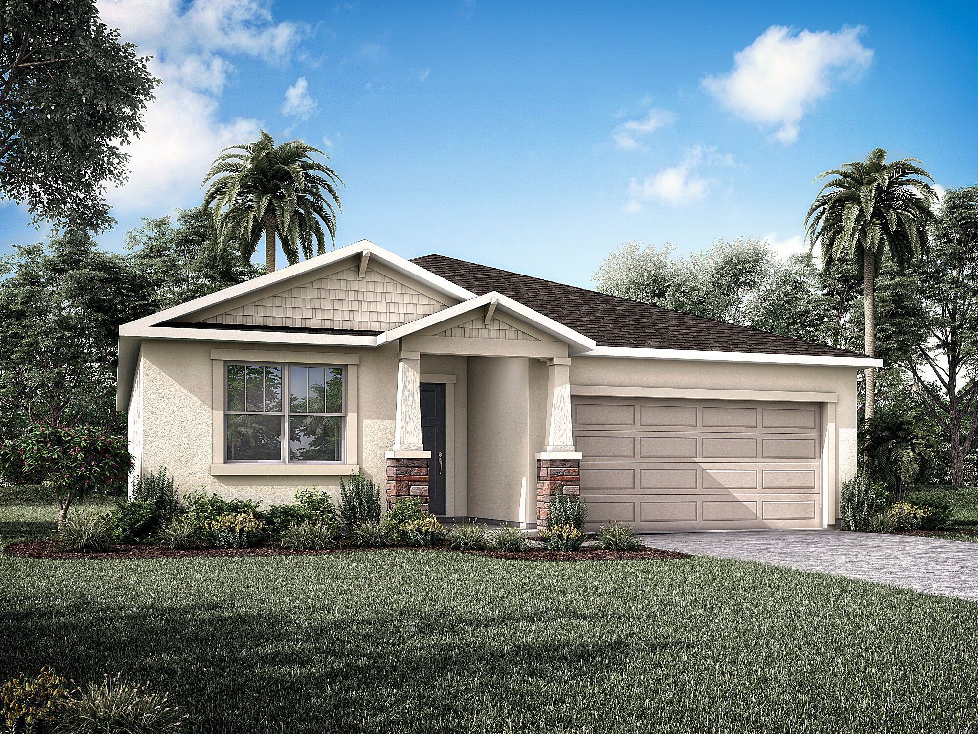  Elevation Front with garage and window