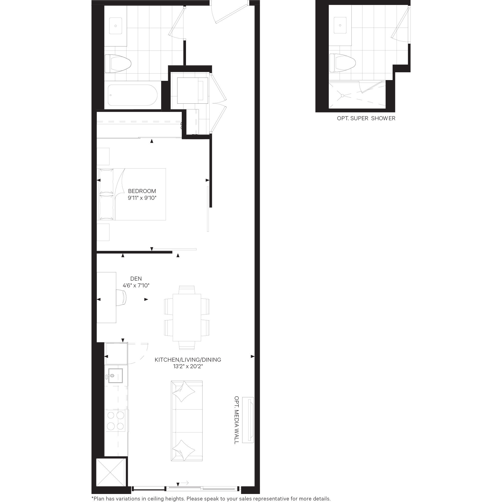 Floor Plan 2D Floor Plan with window, refrigerator, pendant light and painting