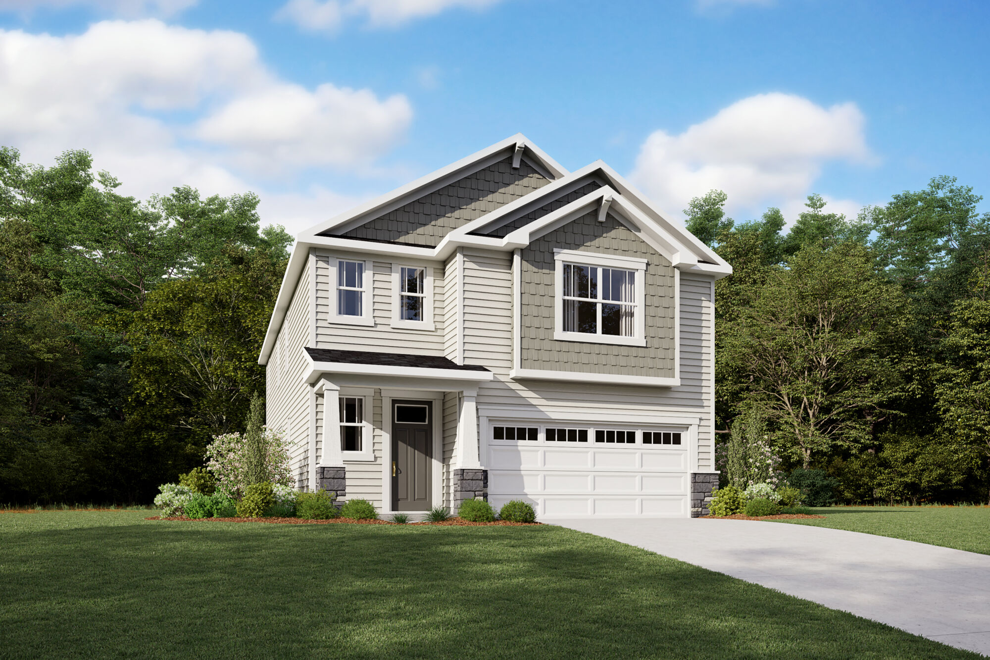  Elevation Front with garage, door and window