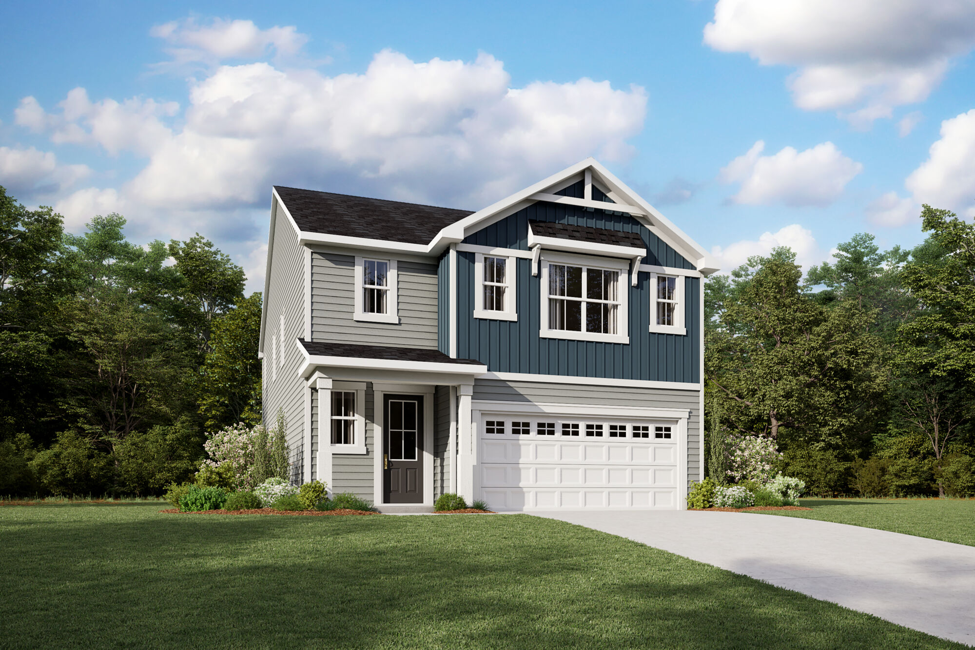  Elevation Front with garage, window and door