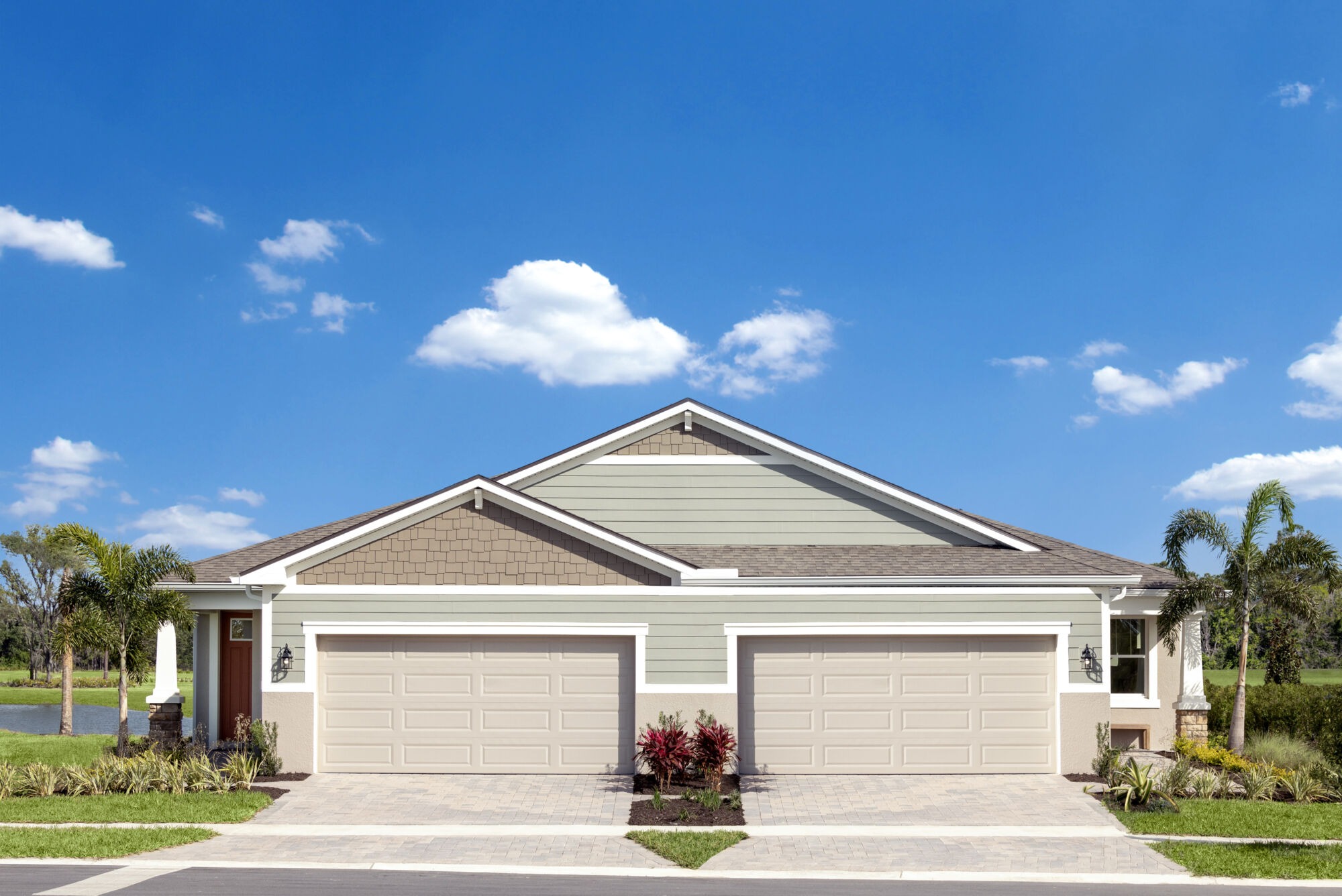  Elevation Front with garage, window and door
