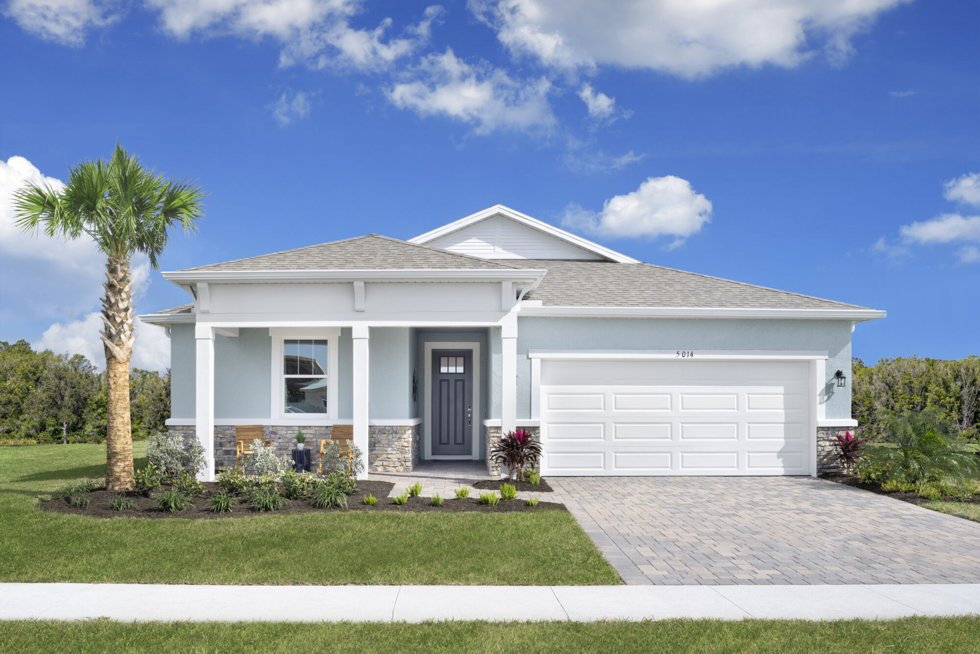  Elevation Front with garage, window and door