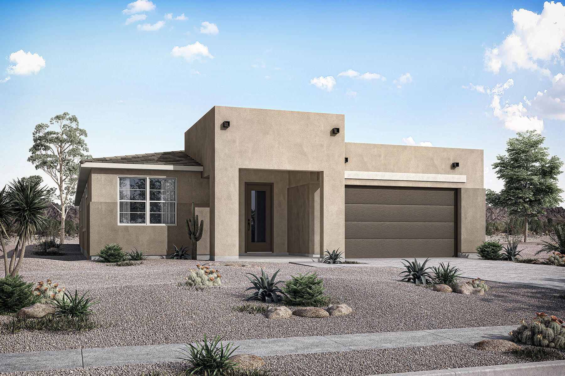 exterior rendering elevation desert spanish