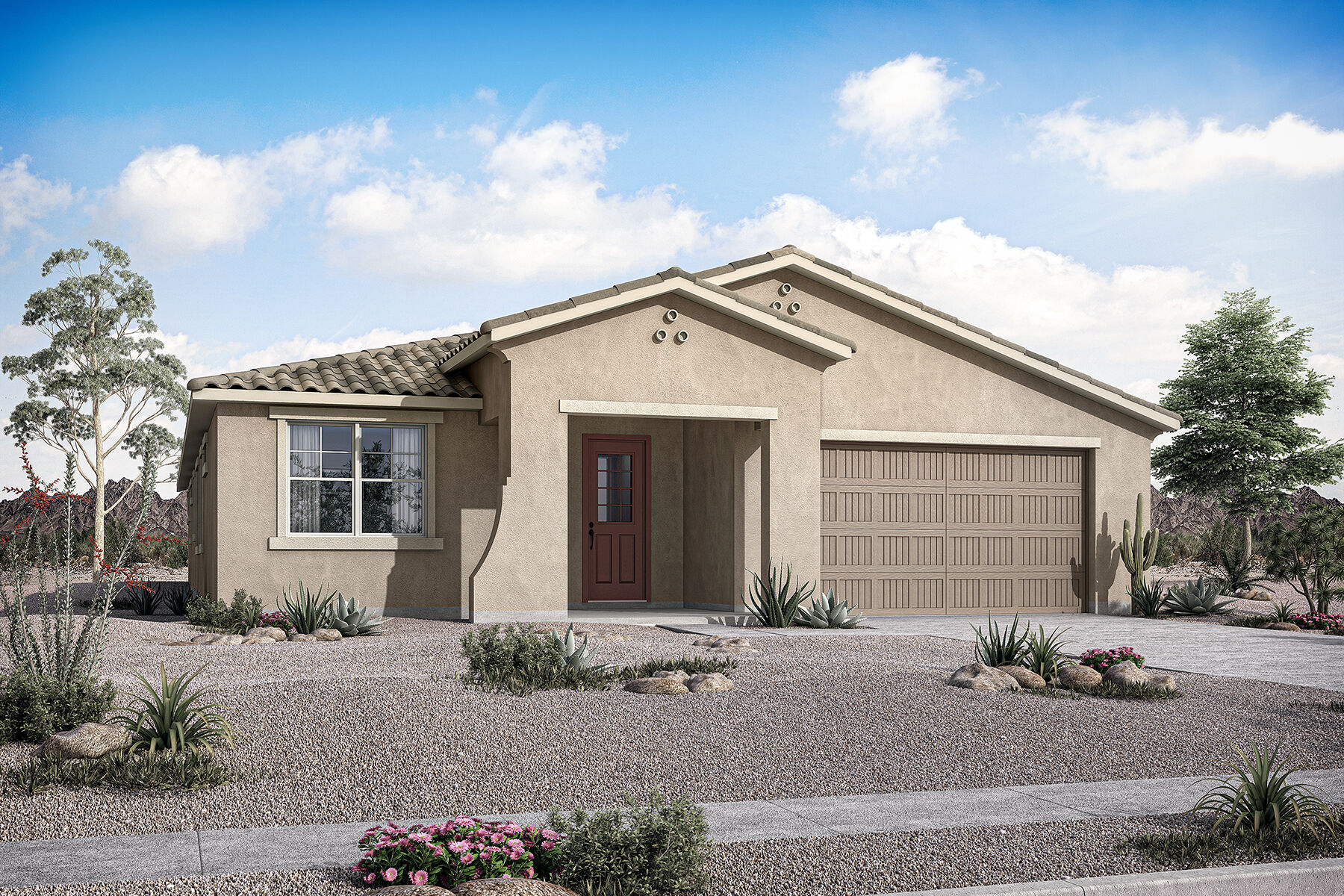  Elevation Front with garage, window and door