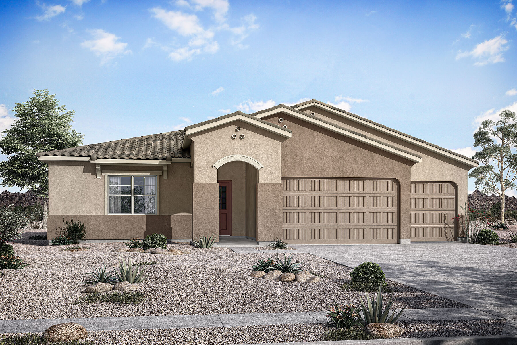  Elevation Front with garage, door and window