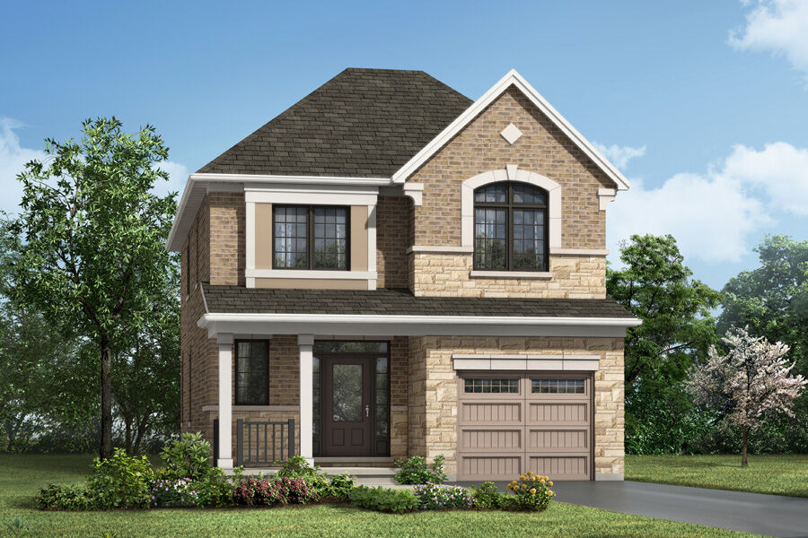  Elevation Front with garage, door and window