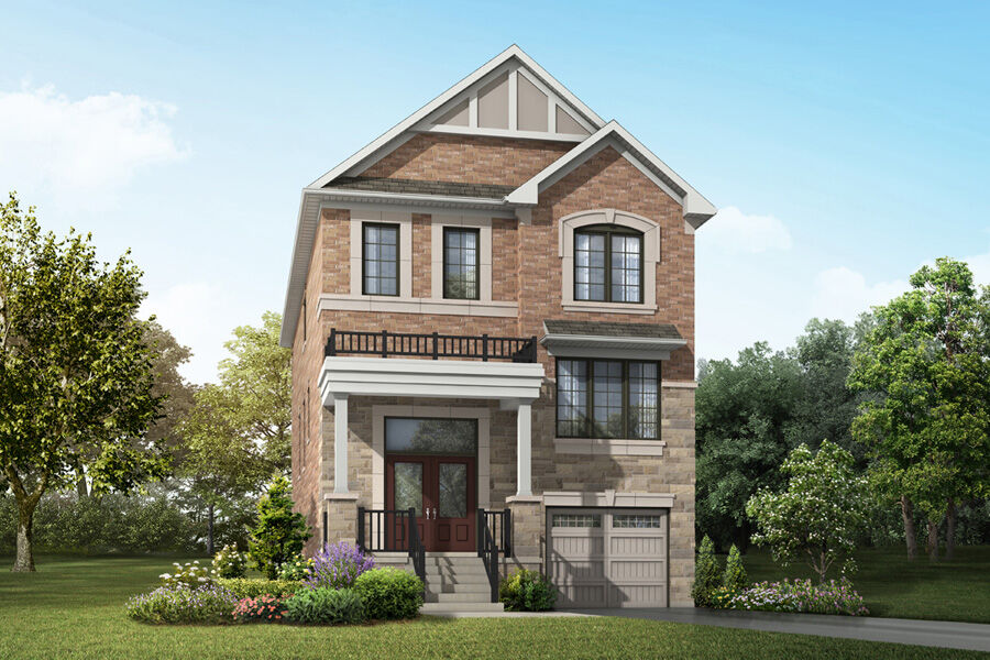  Elevation Front with garage, door and window
