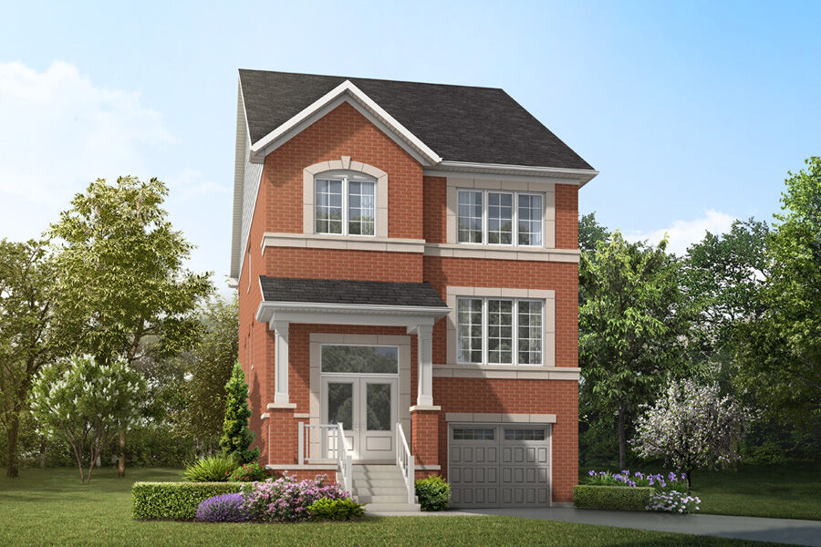 Elevation Front with window, garage and door